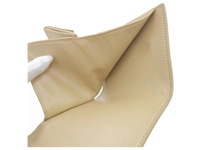 Céline Celine Beiger Leder Dreifach-Brieftasche - Ansicht 3