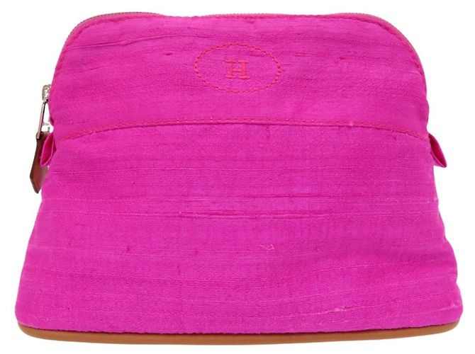 Hermès Pochette Bolide 16 in seta Rosa Pivoine - vista 2