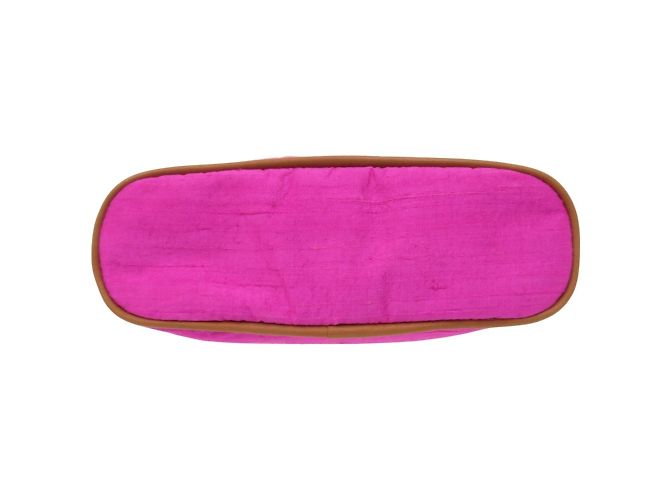 Hermès Pochette Bolide 16 in seta Rosa Pivoine - vista 4