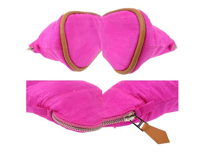 Hermès Pochette Bolide 16 in seta Rosa Pivoine - vista 8