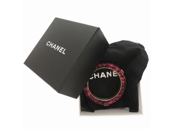 Chanel Coco Marchio 09A Bracciale in Tweed Rosa Porpora - vista 3