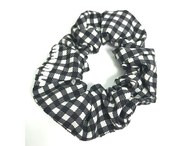 Miu Miu MIU Scrunchie a quadri Nero Bianco - vista 3