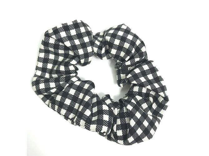 Miu Miu MIU Scrunchie a quadri Nero Bianco - vista 4