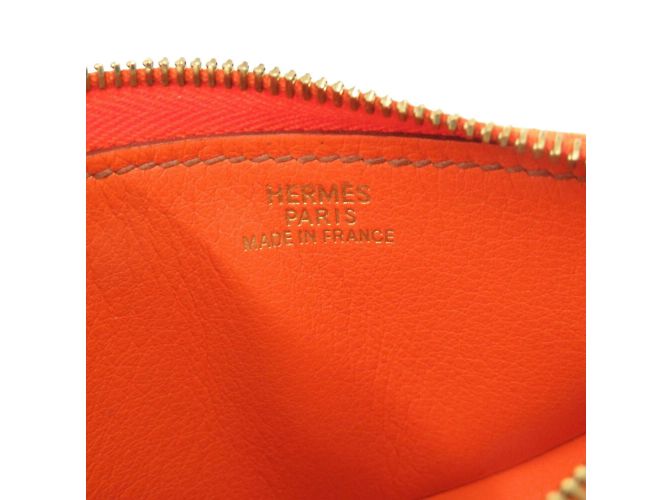 Hermès Hermes Fruit Orange Leather Coin Case Brown - view 7