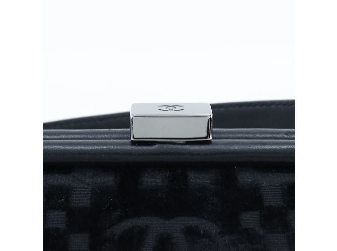 Borsa a spalla in velluto nero Chanel - vista 11