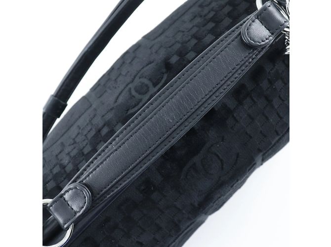 Borsa a spalla in velluto nero Chanel - vista 5