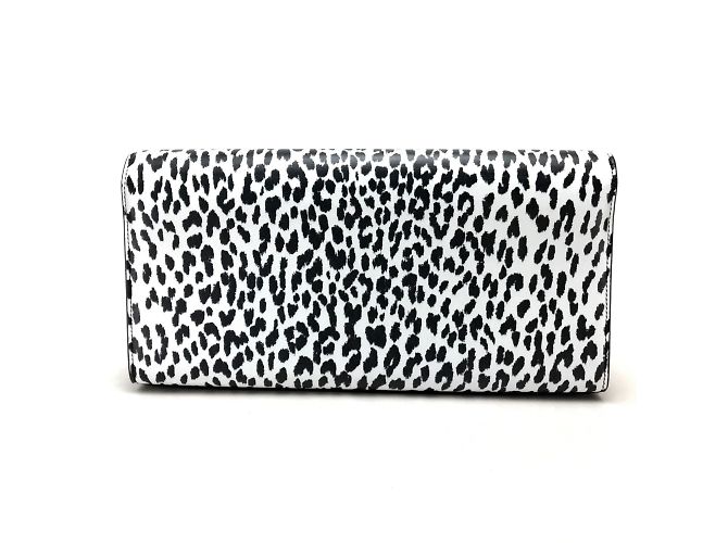 Borsa Clutch Leopardo Cassandra di Saint Laurent Nero Bianco - vista 2
