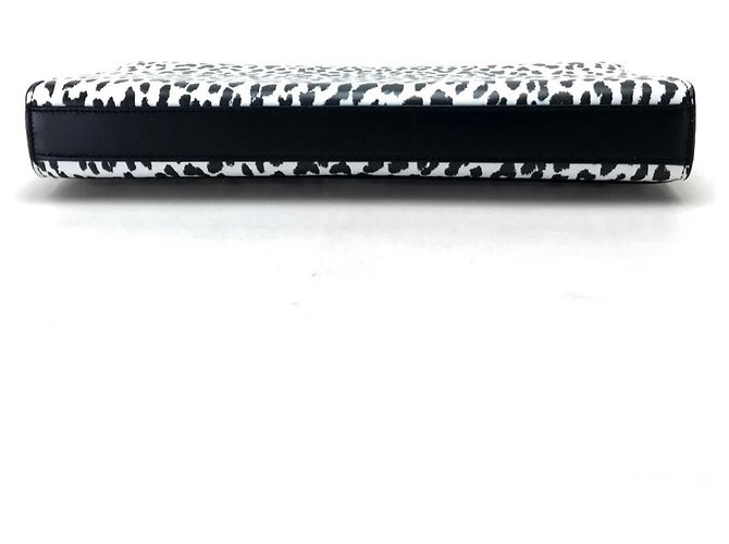 Borsa Clutch Leopardo Cassandra di Saint Laurent Nero Bianco - vista 3