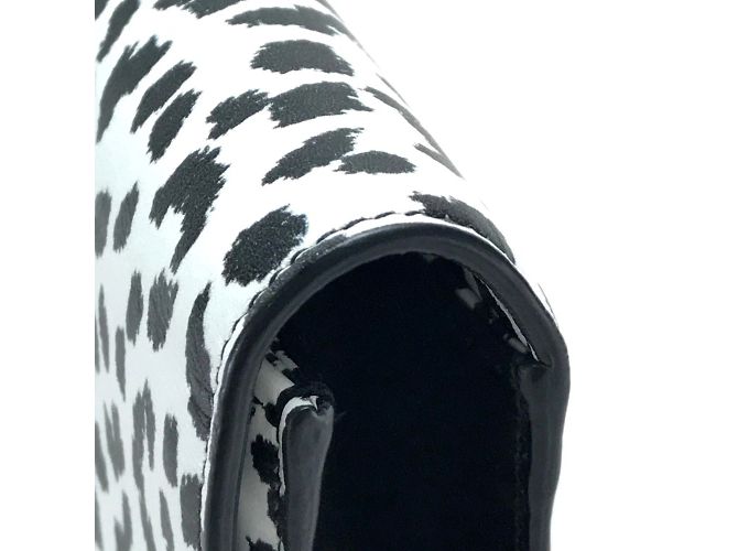 Borsa Clutch Leopardo Cassandra di Saint Laurent Nero Bianco - vista 5