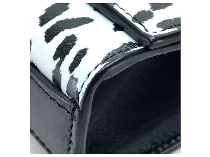 Borsa Clutch Leopardo Cassandra di Saint Laurent Nero Bianco - vista 6