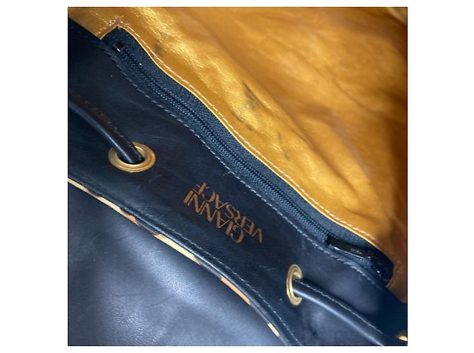 Sac à dos imprimé léopard Versace Noir Jaune - vue 13