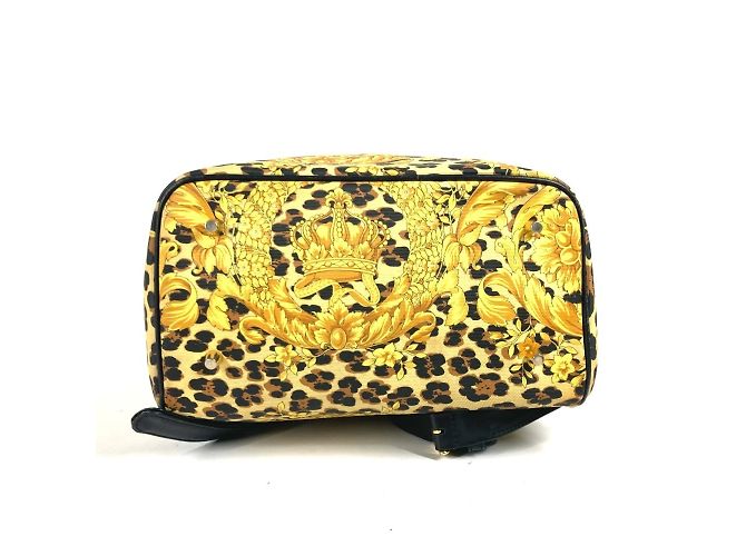 Sac à dos imprimé léopard Versace Noir Jaune - vue 5