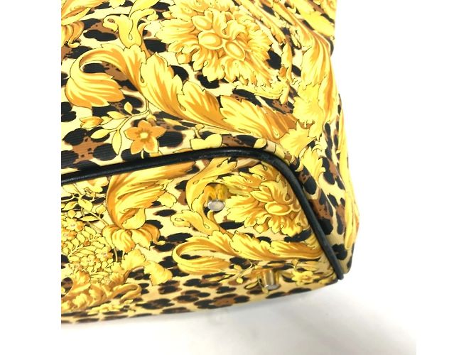 Sac à dos imprimé léopard Versace Noir Jaune - vue 6