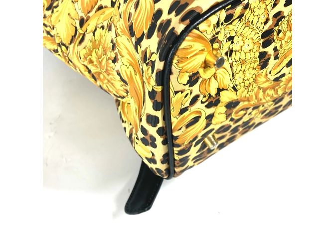 Sac à dos imprimé léopard Versace Noir Jaune - vue 7