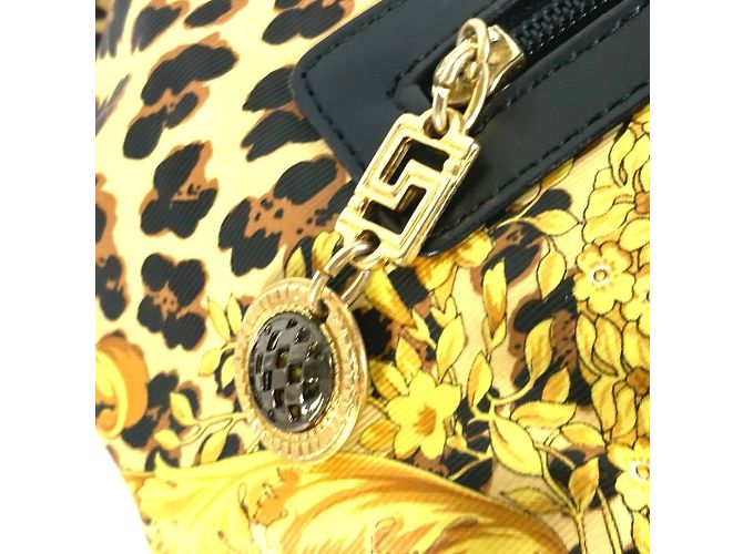 Sac à dos imprimé léopard Versace Noir Jaune - vue 8