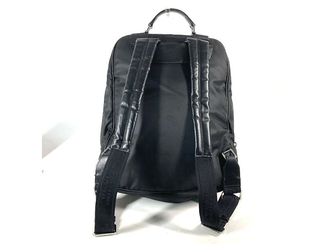 Zaino e borsa in nylon e pelle nera Versace Nero - vista 2