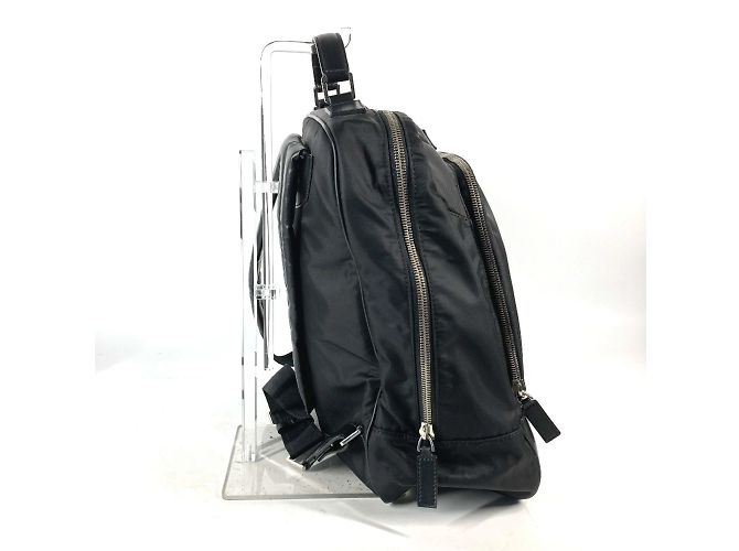 Zaino e borsa in nylon e pelle nera Versace Nero - vista 4