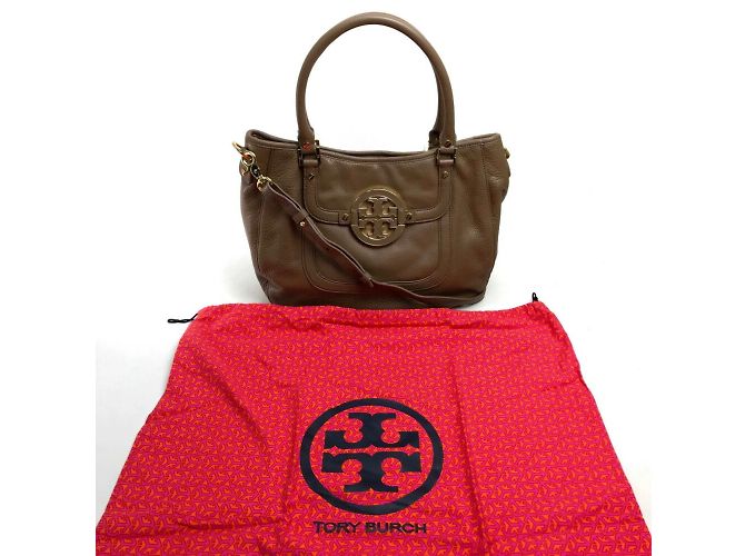 Tory Burch braune Leder-Tote-Tasche - Ansicht 12