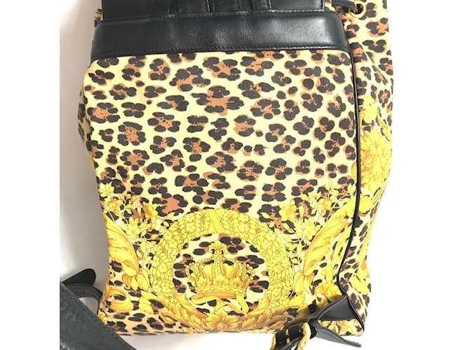 Zaino Leopardo Versace Nero Giallo - vista 2