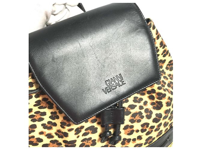 Zaino Leopardo Versace Nero Giallo - vista 9