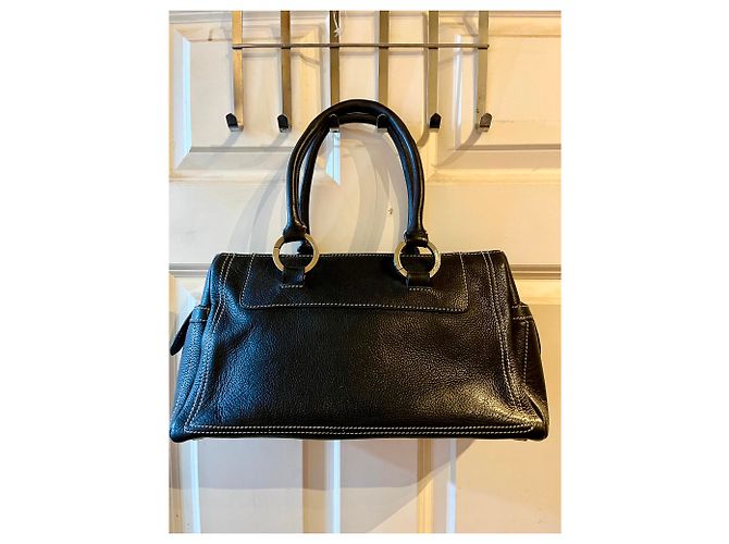 Tod's Borsa nera con cuciture bianche a contrasto Nero - vista 3