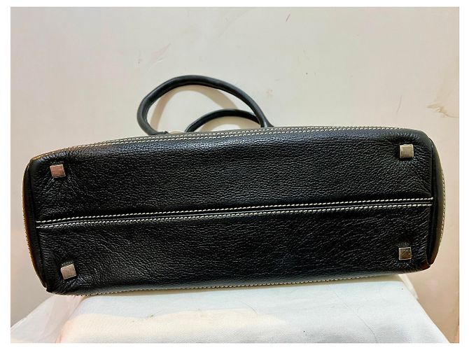 Tod's Borsa nera con cuciture bianche a contrasto Nero - vista 5