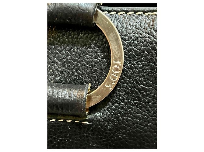 Tod's Borsa nera con cuciture bianche a contrasto Nero - vista 6