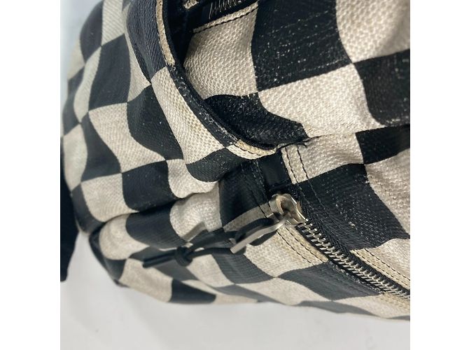 Zaino a scacchi Saint Laurent Nero Beige - vista 10