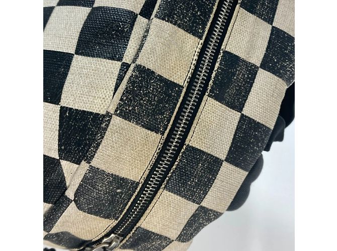 Zaino a scacchi Saint Laurent Nero Beige - vista 11