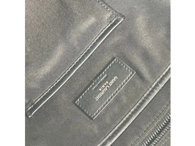 Zaino a scacchi Saint Laurent Nero Beige - vista 14