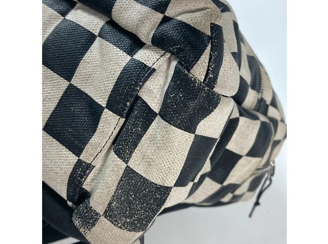 Zaino a scacchi Saint Laurent Nero Beige - vista 9