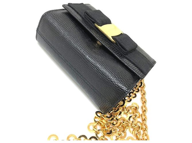 Pochette Vara Ribbon di Salvatore Ferragamo Nero - vista 4
