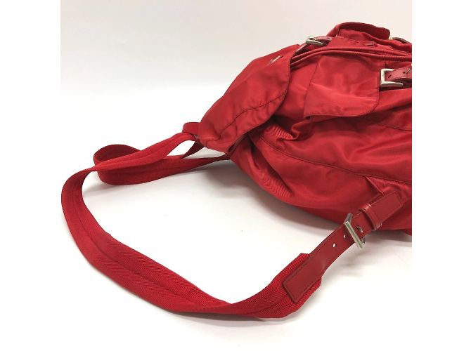 Double Zaino Prada Plate con doppia tasca Rosso - vista 5