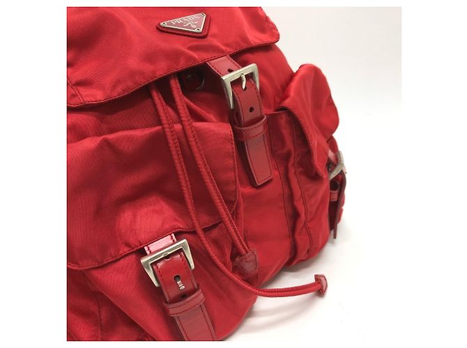 Double Zaino Prada Plate con doppia tasca Rosso - vista 6