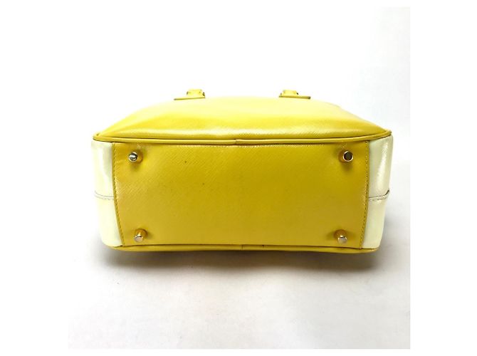 Prada Saffiano Bernice Handtasche Weiß Gelb - Ansicht 3