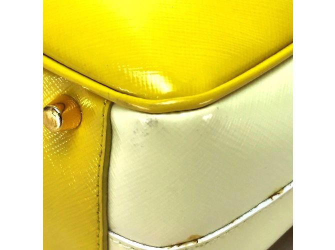 Prada Saffiano Bernice Handtasche Weiß Gelb - Ansicht 5