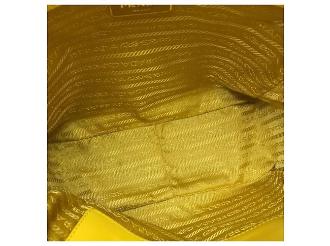 Prada Saffiano Bernice Handtasche Weiß Gelb - Ansicht 7