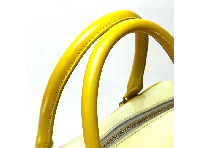 Prada Saffiano Bernice Handtasche Weiß Gelb - Ansicht 9