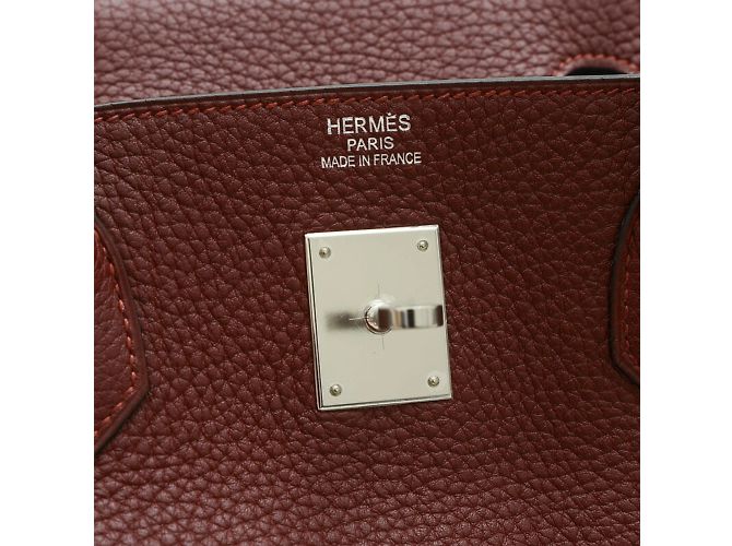 Hermès Hermes Birkin 40 Handtasche in Rouge H Rot - Ansicht 4