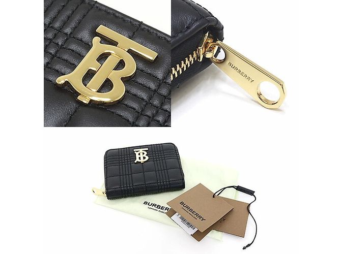 Portafoglio Mini Zip Lola di Burberry Nero Rosa Bianco Giallo - vista 3