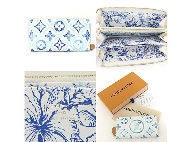 Louis Vuitton Zippy Wallet White Blue Golden Monogram - view 2
