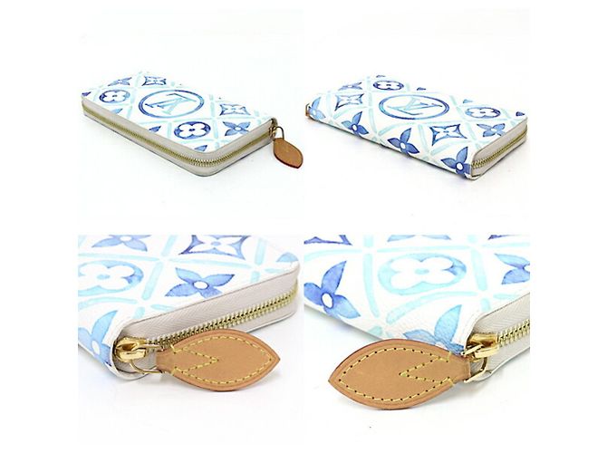 Louis Vuitton Zippy Wallet White Blue Golden Monogram - view 3