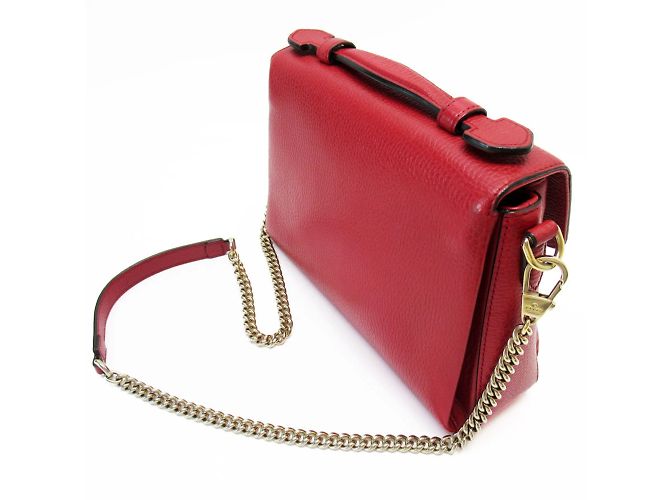 Borsa in pelle rossa Gucci - vista 2