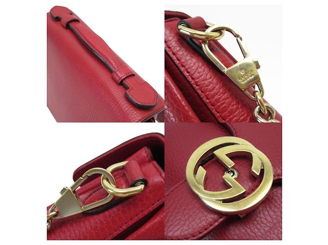 Borsa in pelle rossa Gucci - vista 3