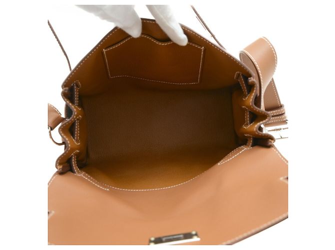 Hermès Borsa Hermes Kelly PM D'oro Cammello - vista 5