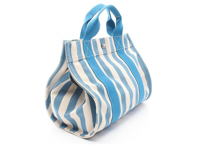 Hermès Hermes Cannes PM Handtasche Weiß Blau - Ansicht 3