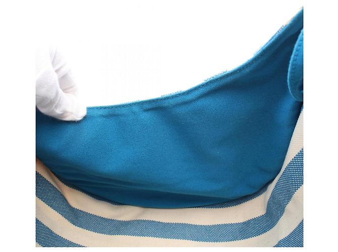 Hermès Hermes Cannes PM Handtasche Weiß Blau - Ansicht 6