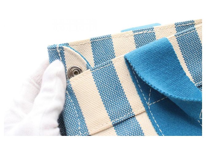 Hermès Hermes Cannes PM Handtasche Weiß Blau - Ansicht 7
