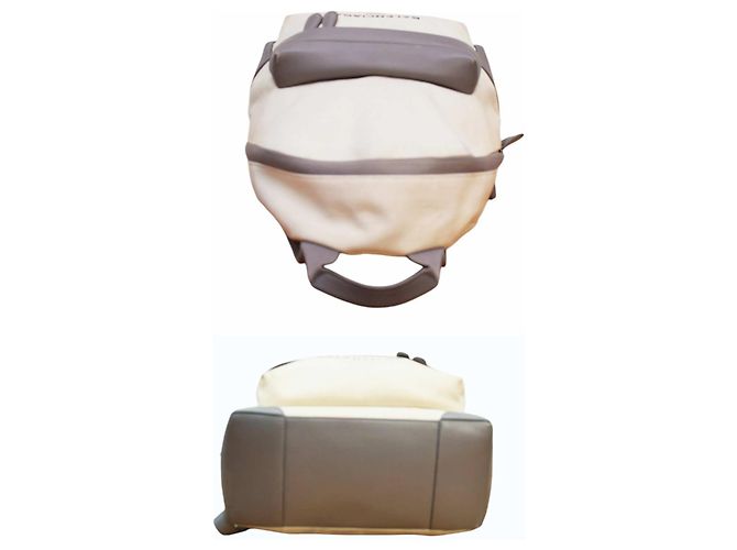 Mochila Balenciaga de lona e couro bege - vista 5
