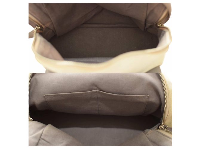 Mochila Balenciaga de lona e couro bege - vista 7